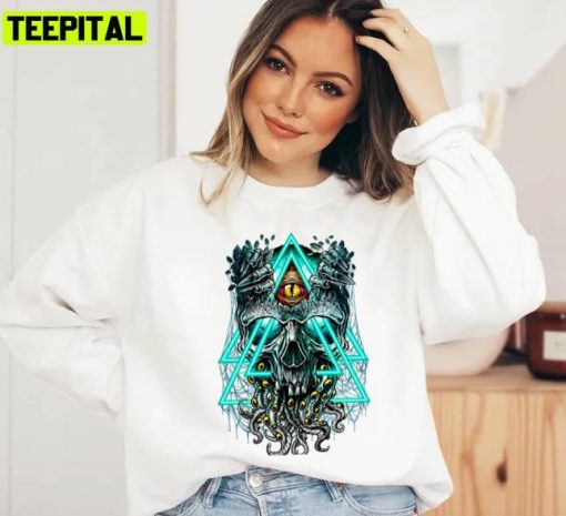 Winya Neon Skull Halloween Spooky Night Unisex Sweatshirt