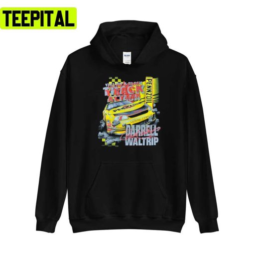 Yellow Black Track Attack Retro Nascar Car Racing Darrell Waltrip Unisex T-Shirt