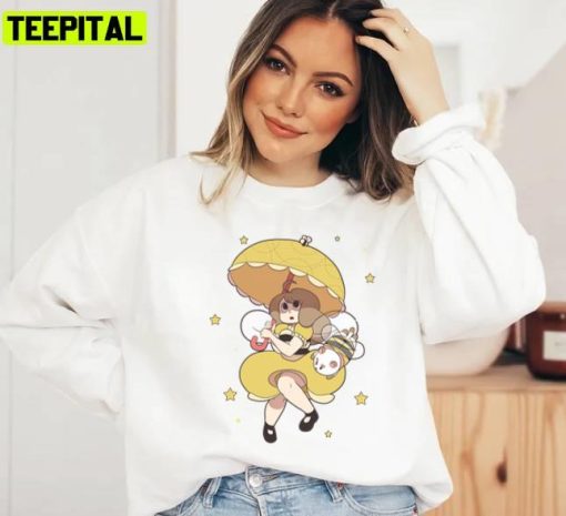 Yellow Dress And Umbrella Bee And Puppycat Unisex Sweatshirt