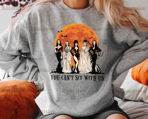 You Can’t Sit With Us Shirt Witches Disney Villain Family In The Moon Halloween Trending Unisex Shirt