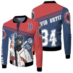 34 David Ortiz Boston Red Sox Fleece Bomber Jacket