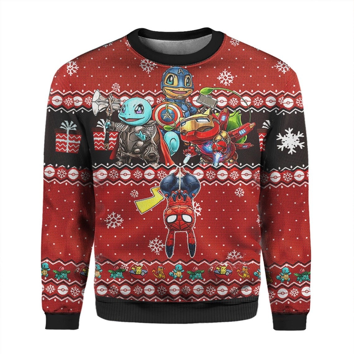 3D Evengers Pikachu Marvel Woolen Ugly Christmas Sweatshirt