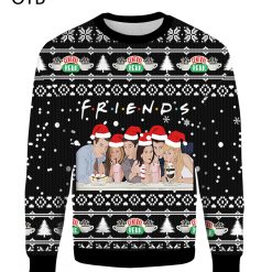 3D Friends TV Show Santa Characters Merry Christmas Sweatshirt