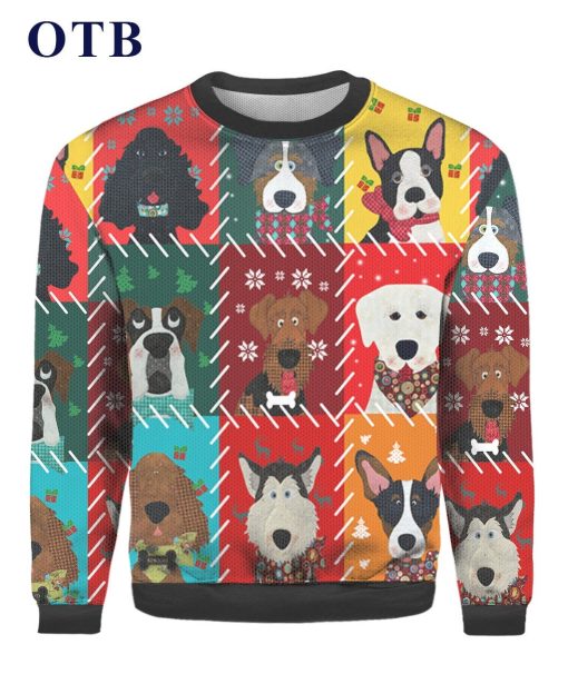 3D Gift Dog Face Christmas Sweatshirt