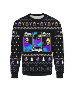 3D He man Live Love Laugh Ugly Christmas2022 Sweatshirt