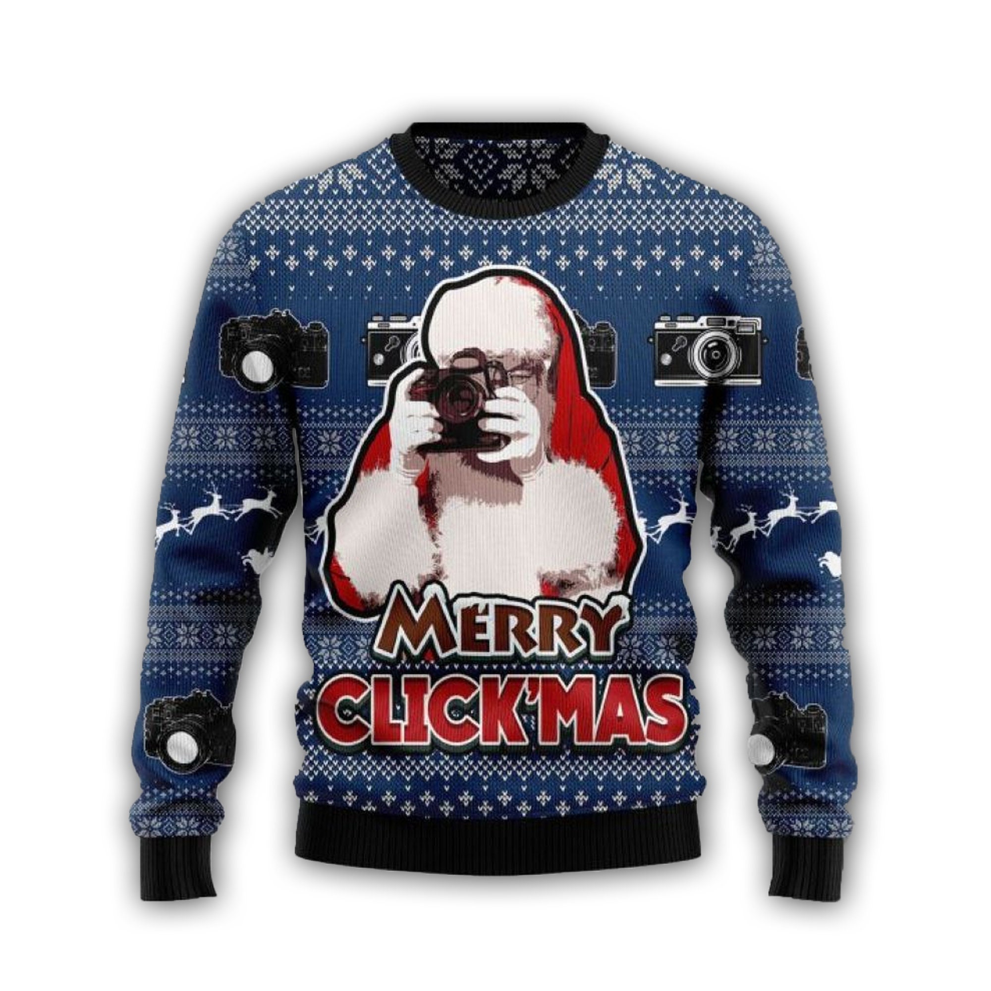 3D Merry Clickmas Funny Ugly Christmas Sweater, Santa Claus Funny Sweater, Christmas sweater, Christmas Gifts for her, holiday apparel