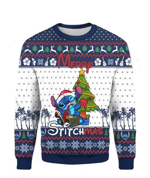 3D Merry Stitchmas Ugly All Over Print Sweatshirt
