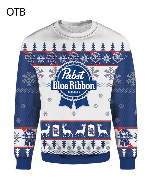 3D Pabst Blue Ribbon Christmas Sweatshirt