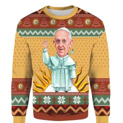 3D Pope Francis Christmas 2022 Ugly Sweatshirt