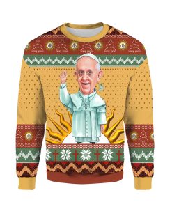 3D Pope Francis Christmas 2022 Ugly Sweatshirt