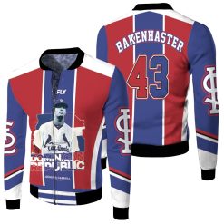 43 Dave Bakenhaster St Louis Cardinals Fleece Bomber Jacket