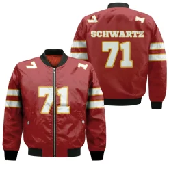 71 Mitchell Schwartz Kannas City Jersey Inspired Style Bomber Jacket