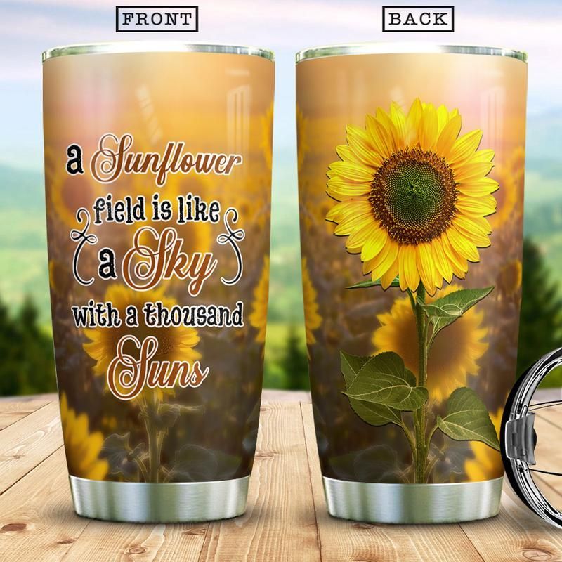 A Sunflower Field Is Like A Sky Stainless Steel Cup