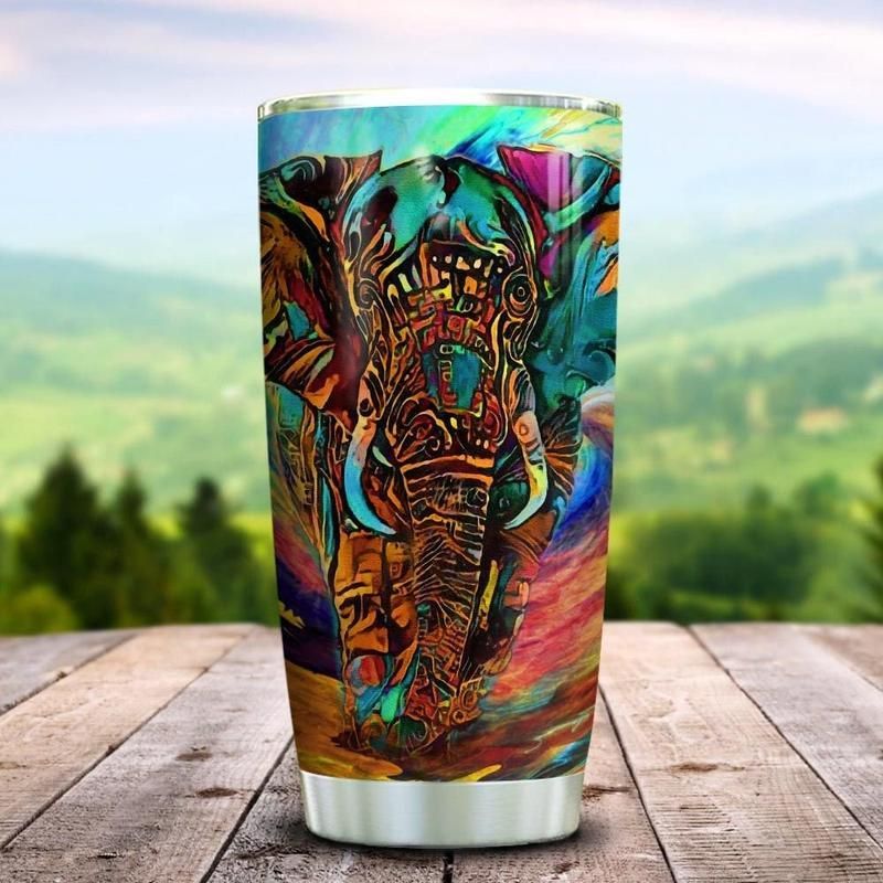 Abstract Art Elephant Stainless Steel Cup