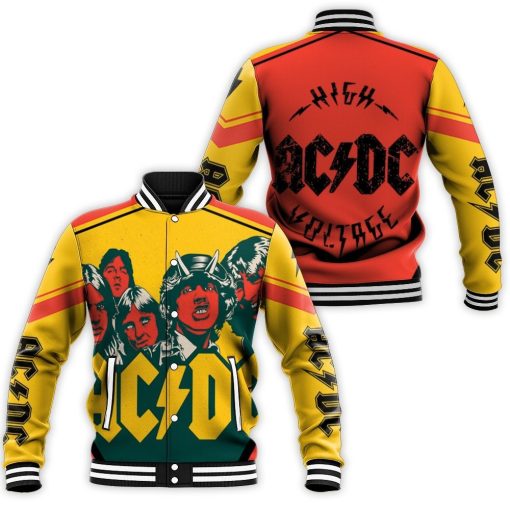 Acdc Demon Red Yellow Baseball Jacket