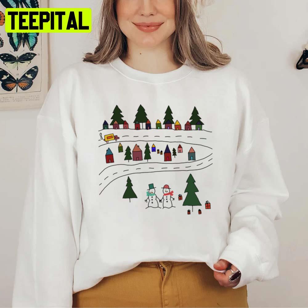 Aesthetic Design Colourful Christmas Illustration Unisex Sweatshirt