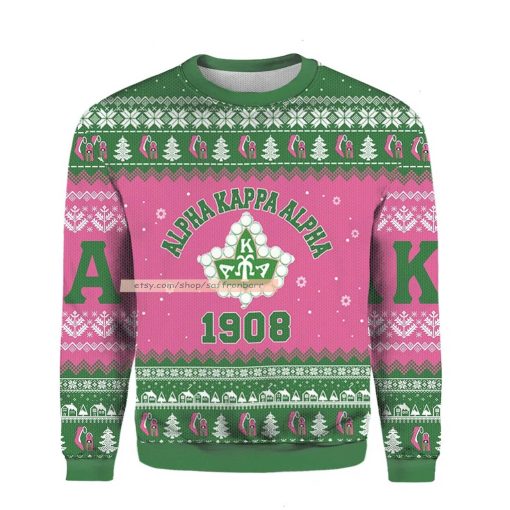 Alpha Kappa Alpha 1908 Christmas Believe Ugly 3D Sweatshirt