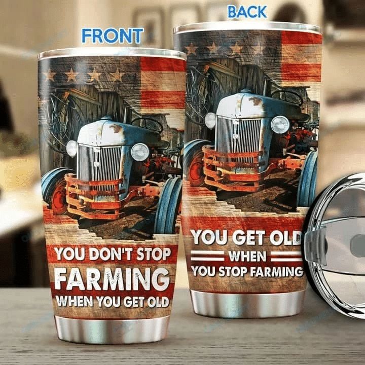 American Tractor Stainless Steel Cup