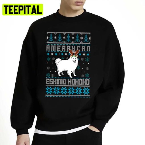 Amerrycan Eskimo Ho Ho Ho Knit Pattern Ugly Unisex Sweatshirt