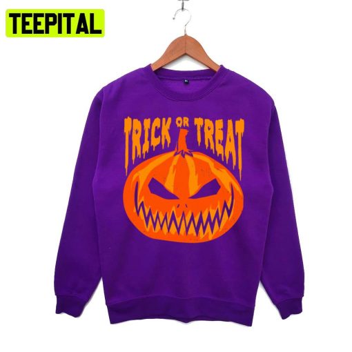 Angry Pumpkin Trick Or Treat Halloween Illustration Hoodie