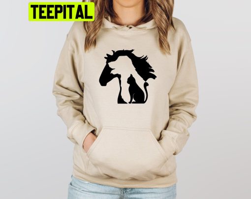 Animal Lover Horse Dog Cat Trending Unisex Hoodie