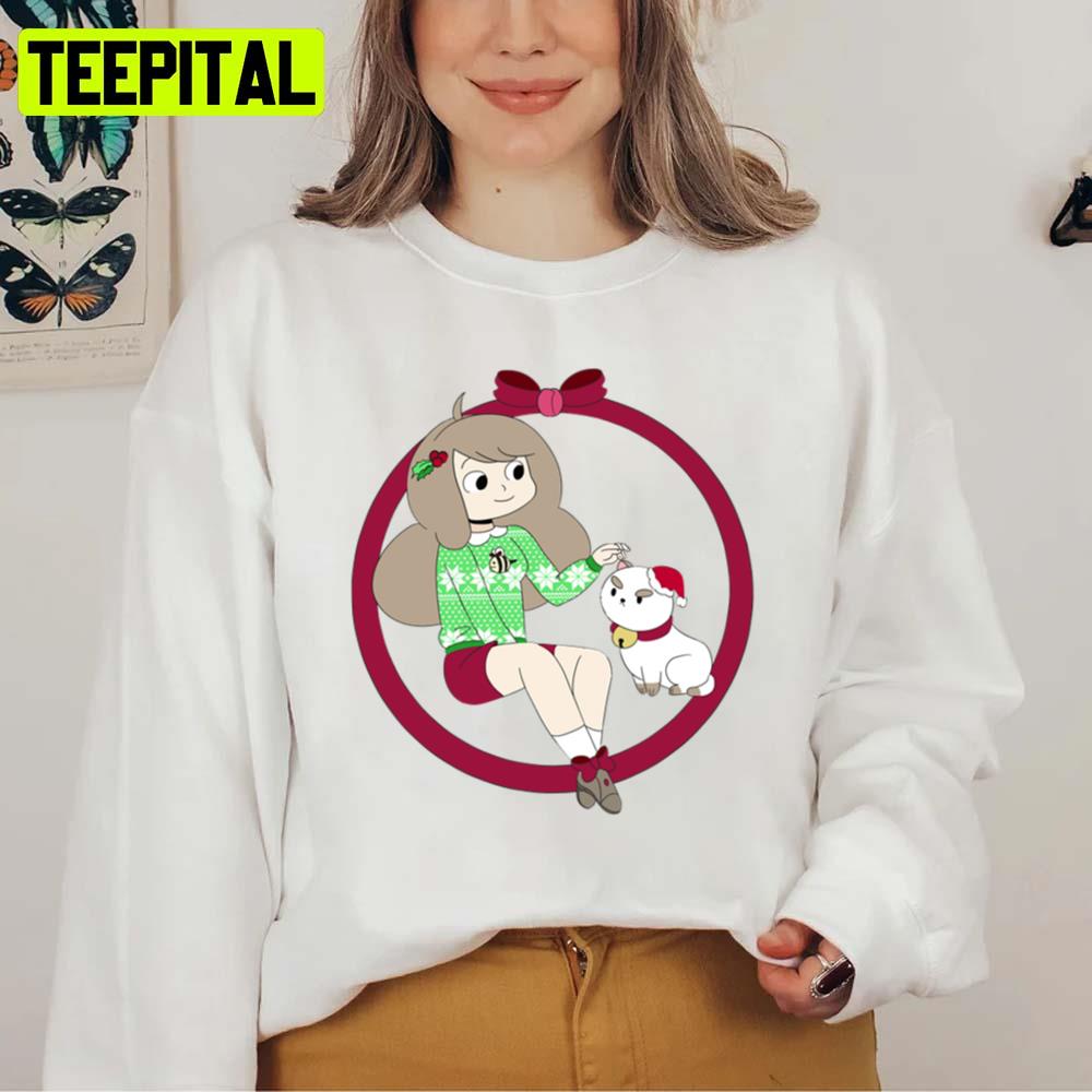 Animated Bee And Puppycat Christmas Design Unisex Sweatshirt