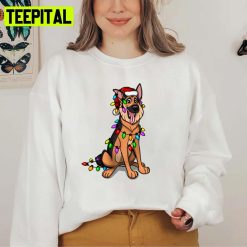 Animated German Shepherd Merry Christmas Design Unisex Sweatshirt