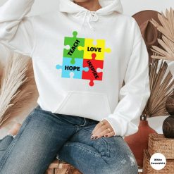 Autism Teacher Puzzle Pieces Hoodie