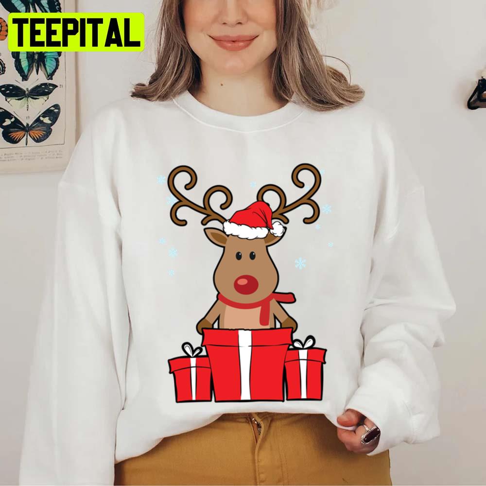 Baby Reindeer Bearing Relaxed Fit Christmas Unisex Sweatshirt