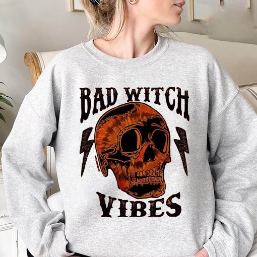 Bad Witch Vibes Witch Pumpkin Halloween Unisex Sweatshirt