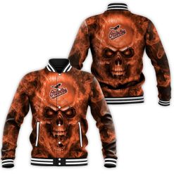 Baltimore Orioles Mlb Fans Skull Baseball Jacket