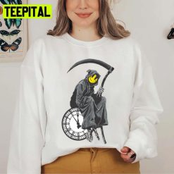 Banksy Grim Reaper Clock Halloween Graphic Unisex Sweatshirt