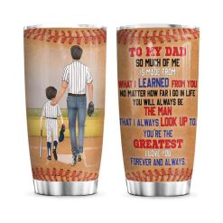 Baseball Dad And Son Forever And Always Stainless Steel Cup