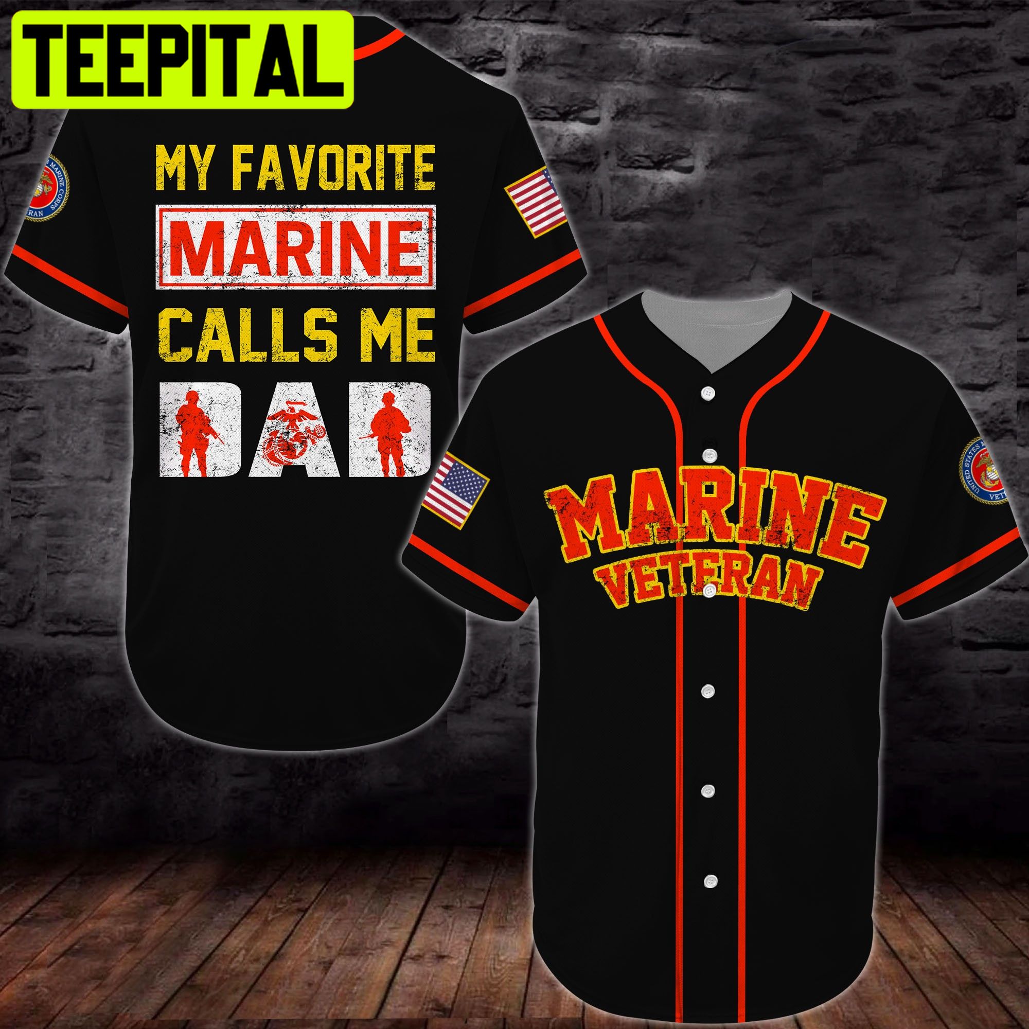 Baseball Jersey United States Marine Corps veteran All Over Printed Trending Baseball Jersey