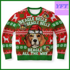 Beagle Bells Tacky Beagle Lover Secret Santa Dog Dad 3d Ugly Christmas Sweater