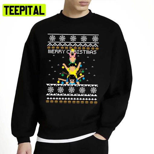 Belcher Christmas Bob’s Burger Knit Pattern Ugly Unisex Sweatshirt