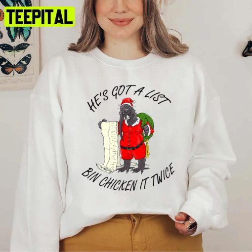 Bin Chicken Christmas Design Xmas Santa Unisex Sweatshirt