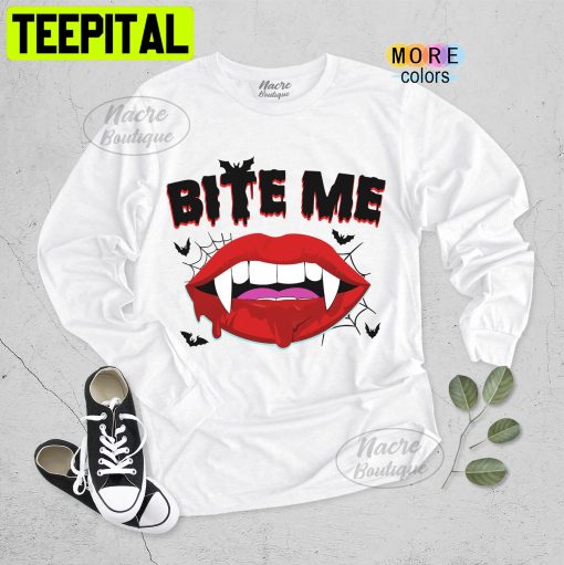 Bite Me Halloween Vampire Lip Trending Unisex Shirt