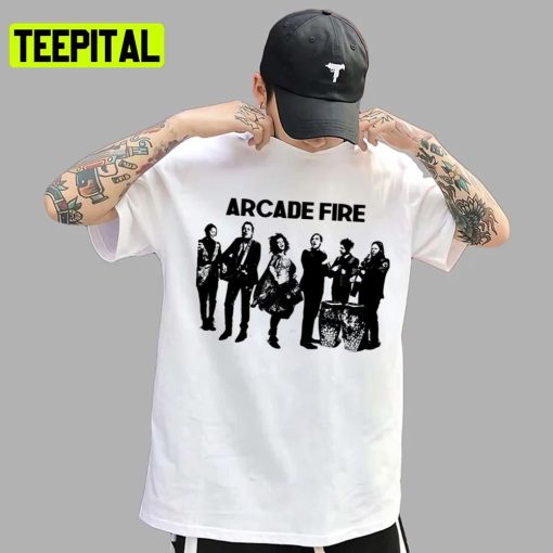 Black And White Art Band Members Arcade Fire Unisex T-Shirt