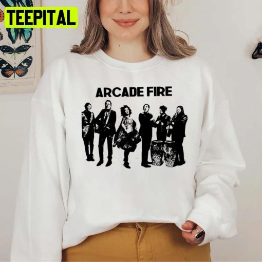 Black And White Art Band Members Arcade Fire Unisex T-Shirt