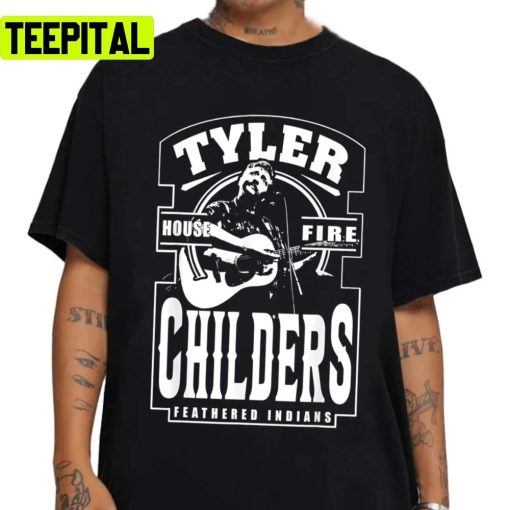 Black And White Art Tyler Childers Feathered Indians Unisex Sweatshirt