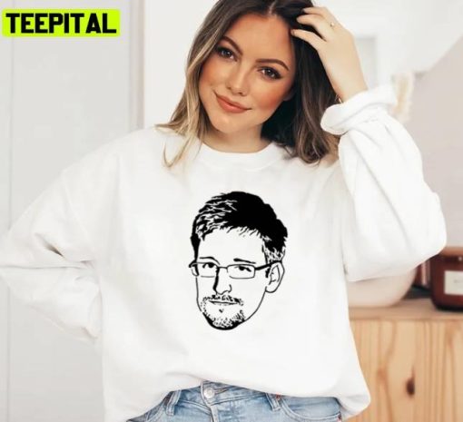 Black And White Portrait Edward Snowden Unisex Sweatshirt