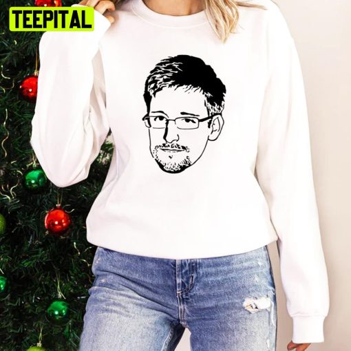 Black And White Portrait Edward Snowden Unisex Sweatshirt