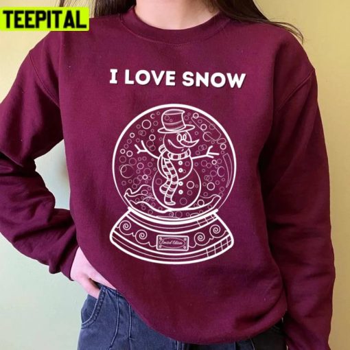 Black And White Snow Globe Christmasgraphic Unisex Sweatshirt