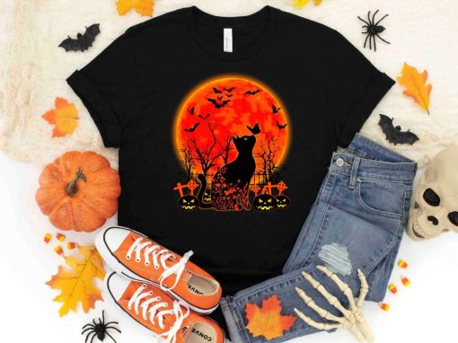 Black Cat Halloween Shirt