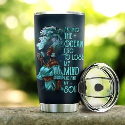 Black Mermaid Ocean Soul Stainless Steel Cup