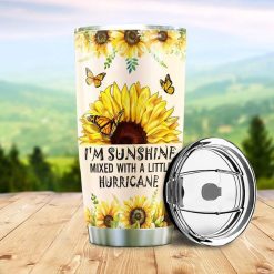 Black Women Sunflower Stainless Steel Cup