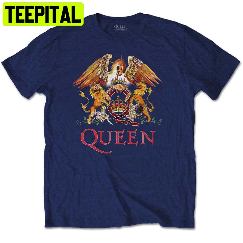 Blue Queen Crest Freddie Mercury Brian May Trending Unisex Shirt