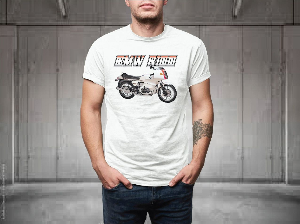 BMW R100 R100 RS R 100 Custom Antique Vintage Motorcycle T-Shirt