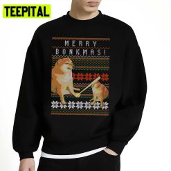 Bonkmas Cheems Doge Christmas Ugly Unisex Sweatshirt